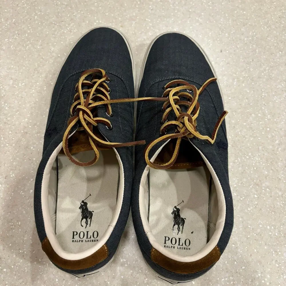 Polo Ralph Lauren Men's Size 13 Blue‎ Keaton-Pony Canvas Casual Boat Shoes